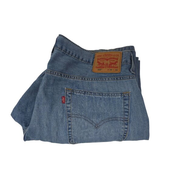 Levi's 569 Wide Relaxed Straight Leg Jeans 36X32 Blue Denim - Picture 2 of 7
